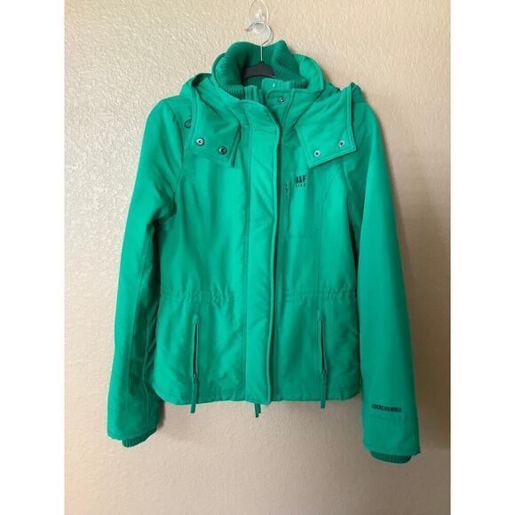 Abercrombie & Fitch Women's Kelly Green Hooded Jacket  Sz S - Picture 1 of 4
